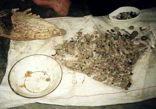 A bag of ancient items Spread out